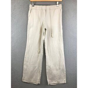 Womens Ann Taylor Loft Tie-Waist 100% Linen Lounge Pants size 4